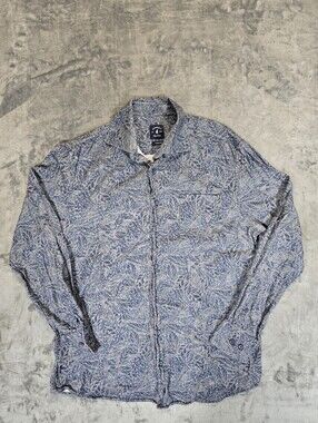 Johhny-O Top Shelf Long Sleeve Flannel Button Up Shirt Size Medium Blue Floaral